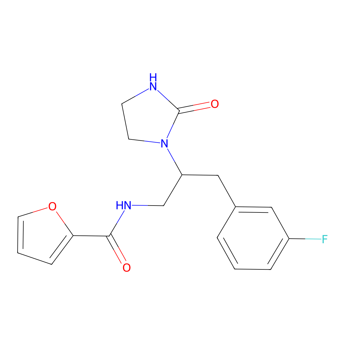 N-(3-(3-fluorophenyl)-2-(2-oxoimidazolidin-1-yl)propyl)furan-2-carboxamide molecular structure, CAS 1421513-66-7