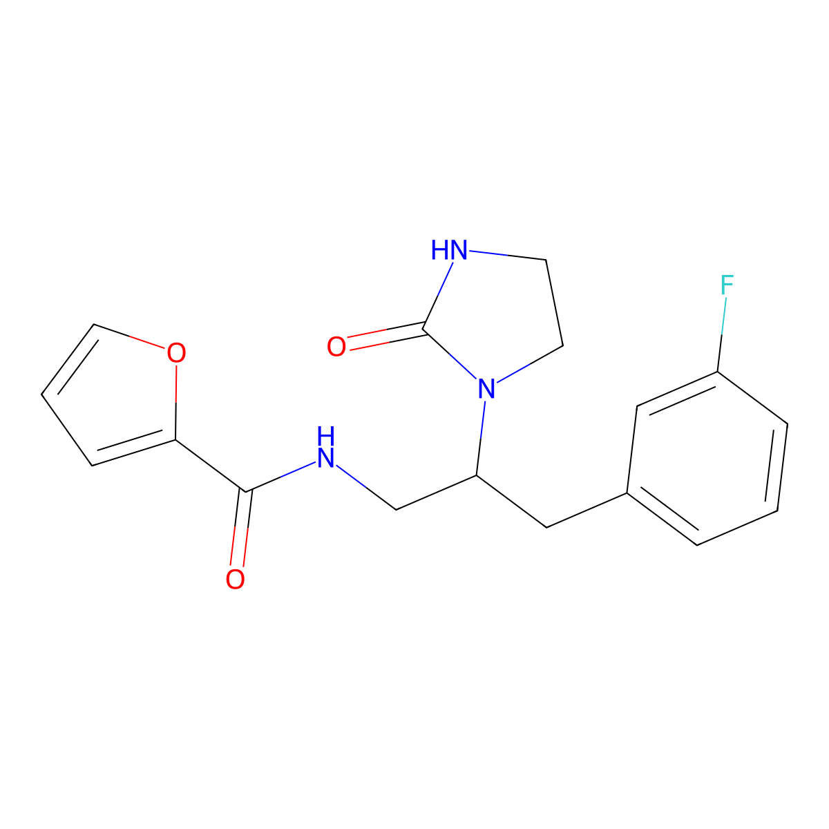 N-(3-(3-fluorophenyl)-2-(2-oxoimidazolidin-1-yl)propyl)furan-2-carboxamide molecular structure, CAS 1421513-66-7