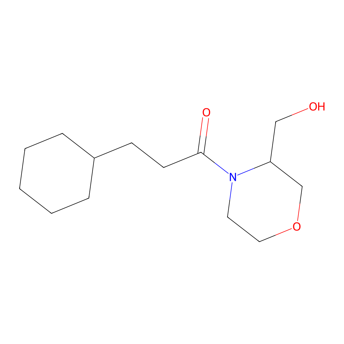 3-Cyclohexyl-1-(3-(hydroxymethyl)morpholino)propan-1-one molecular structure, CAS 1421513-74-7