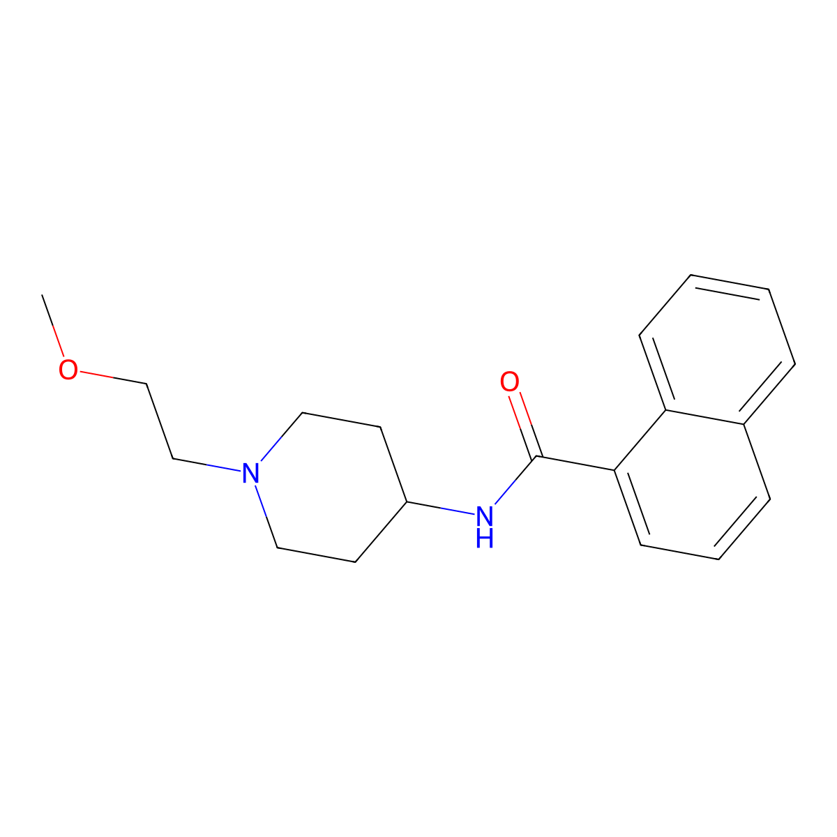 N-(1-(2-methoxyethyl)piperidin-4-yl)-1-naphthamide molecular structure, CAS 1421514-18-2