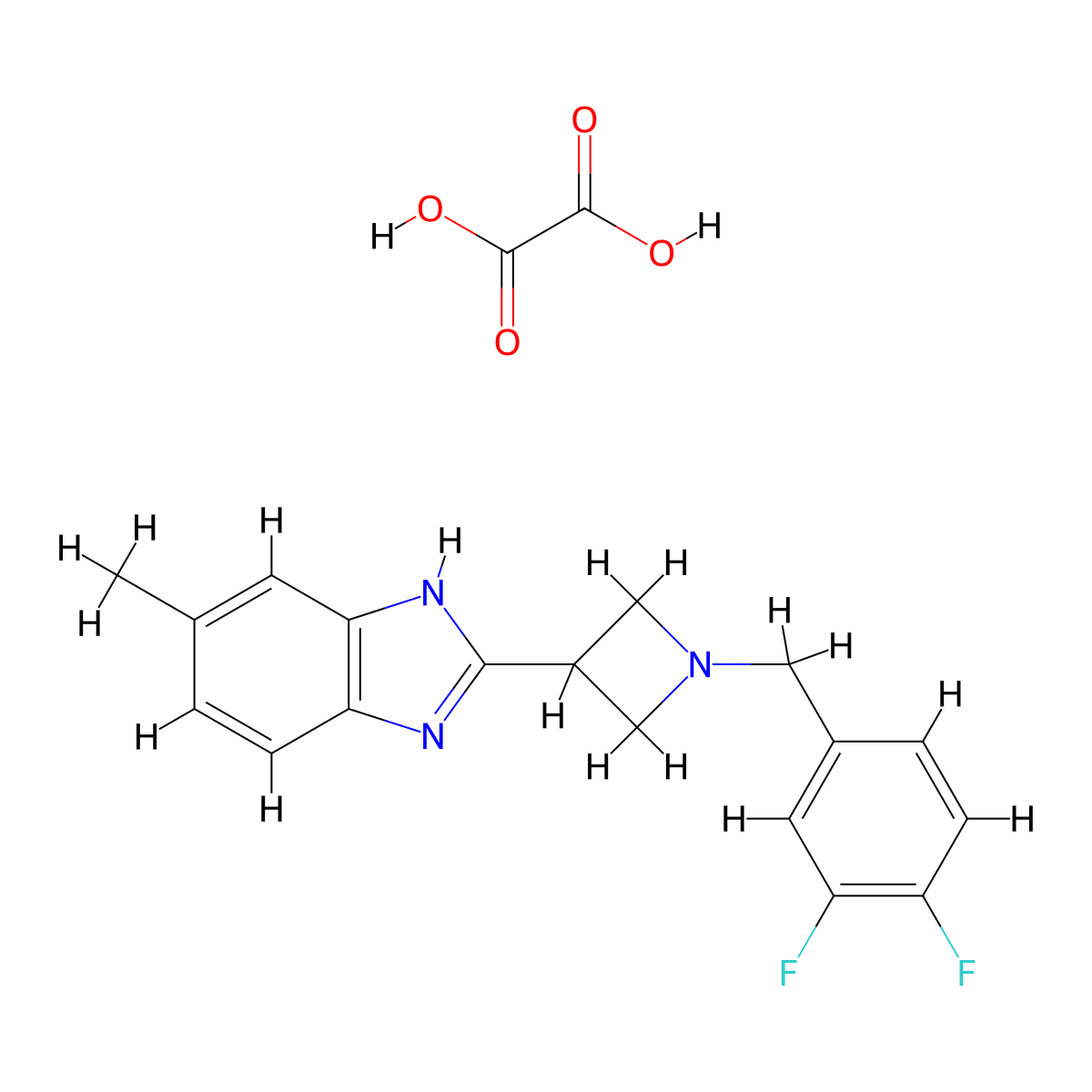 2-(1-(3,4-difluorobenzyl)azetidin-3-yl)-5-methyl-1H-benzo[d]imidazole oxalate molecular structure, CAS 1421514-21-7