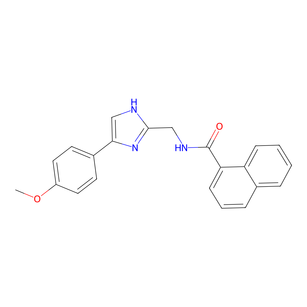 N-((4-(4-methoxyphenyl)-1H-imidazol-2-yl)methyl)-1-naphthamide molecular structure, CAS 1421514-25-1