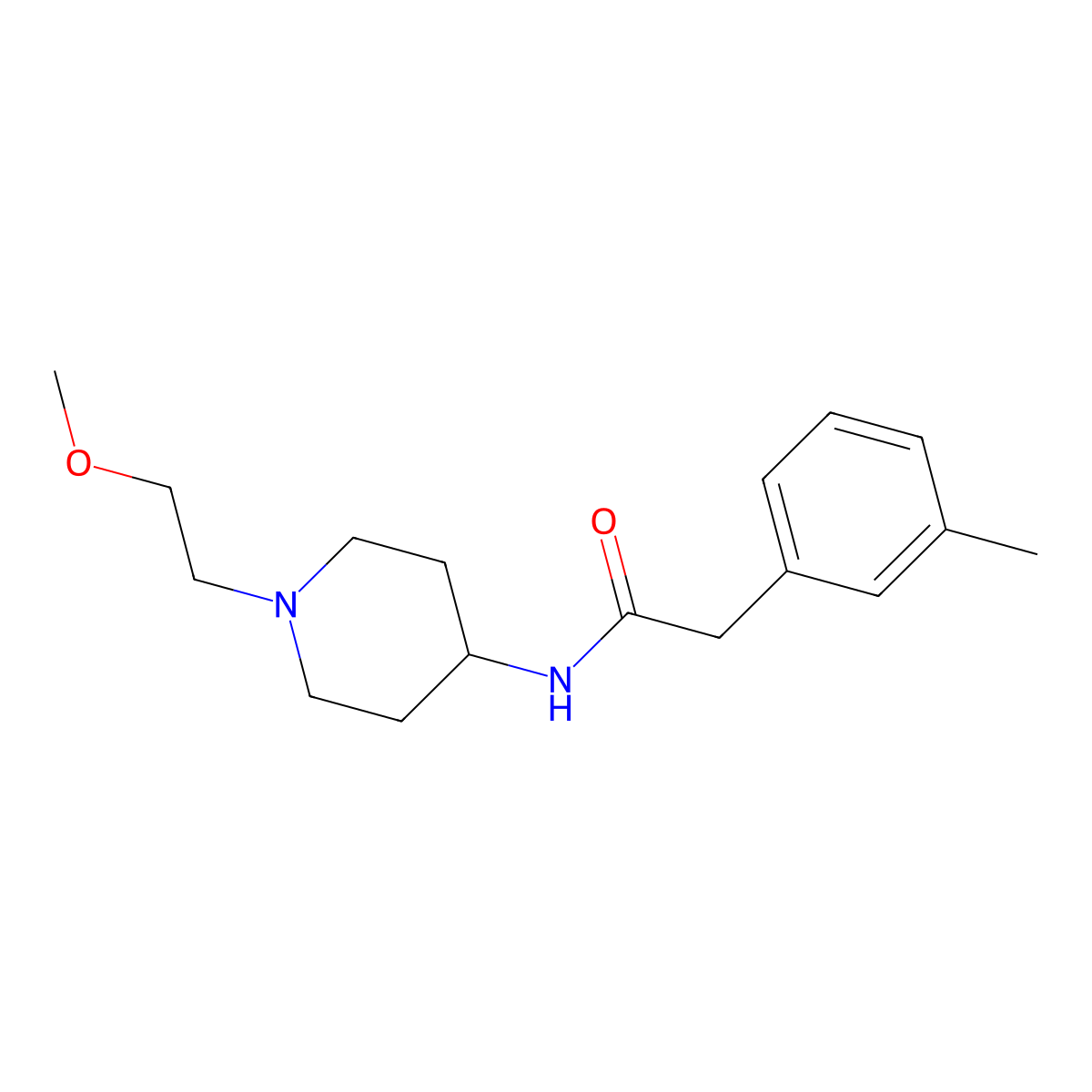 N-(1-(2-methoxyethyl)piperidin-4-yl)-2-(m-tolyl)acetamide molecular structure, CAS 1421514-28-4