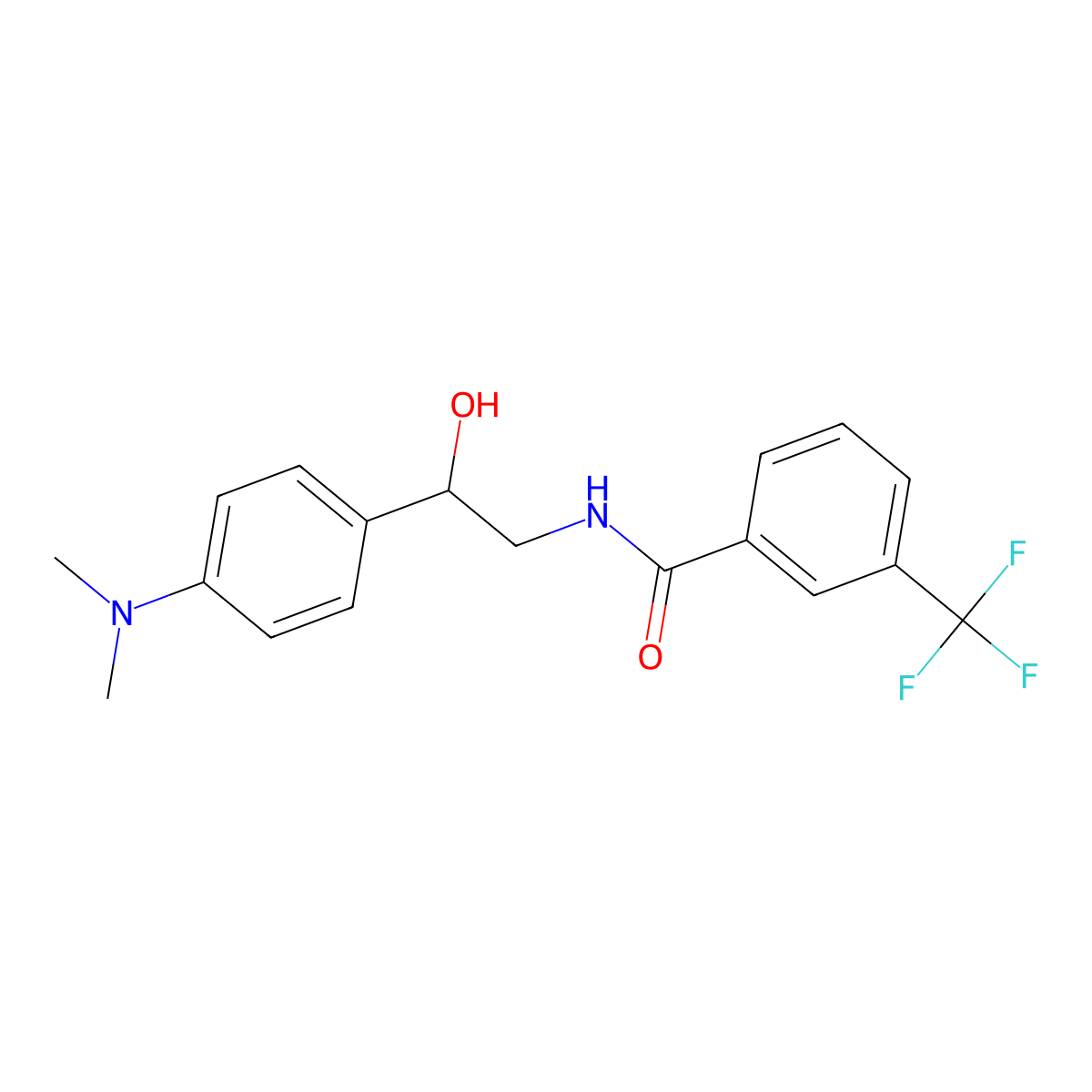 N-(2-(4-(dimethylamino)phenyl)-2-hydroxyethyl)-3-(trifluoromethyl)benzamide molecular structure, CAS 1421514-32-0