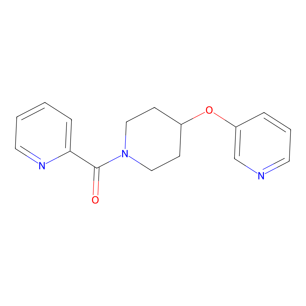 Pyridin-2-yl(4-(pyridin-3-yloxy)piperidin-1-yl)methanone molecular structure, CAS 1421514-34-2