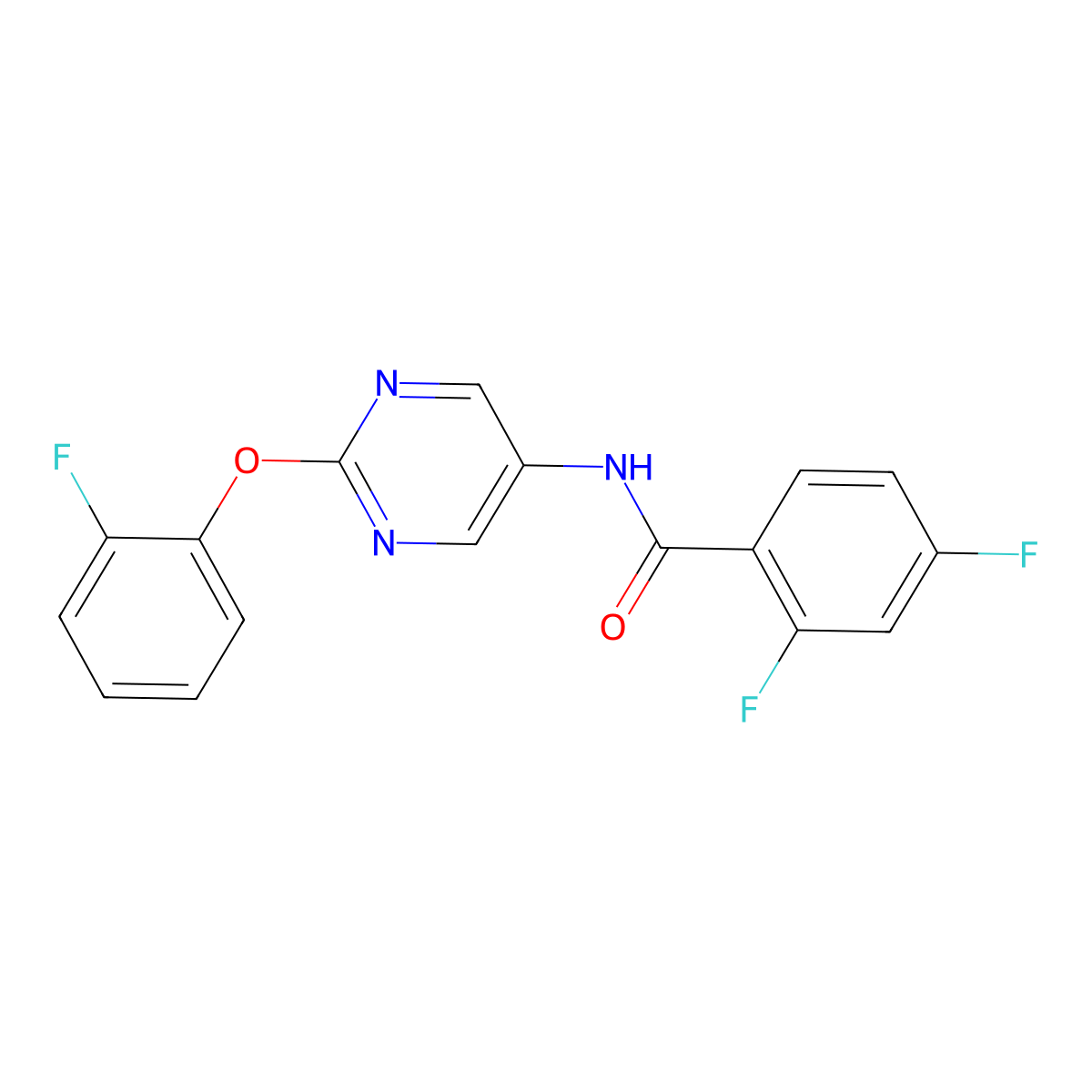 2,4-Difluoro-N-[2-(2-fluorophenoxy)pyrimidin-5-YL]benzamide molecular structure, CAS 1421514-36-4