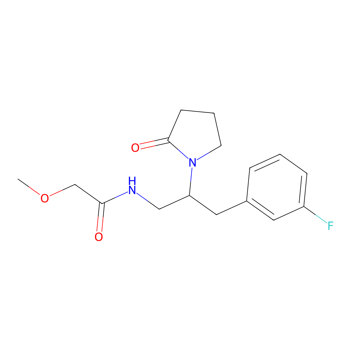N-[3-(3-Fluorophenyl)-2-(2-oxopyrrolidin-1-YL)propyl]-2-methoxyacetamide molecular structure, CAS 1421514-44-4