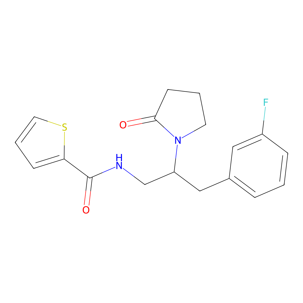 N-[3-(3-Fluorophenyl)-2-(2-oxopyrrolidin-1-YL)propyl]thiophene-2-carboxamide molecular structure, CAS 1421514-52-4