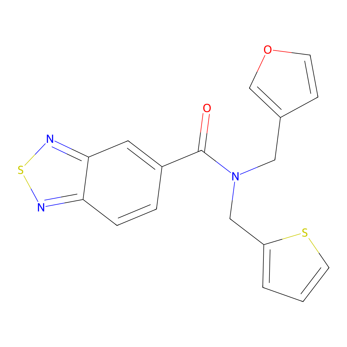 N-(furan-3-ylmethyl)-N-(thiophen-2-ylmethyl)benzo[c][1,2,5]thiadiazole-5-carboxamide molecular structure, CAS 1421514-68-2