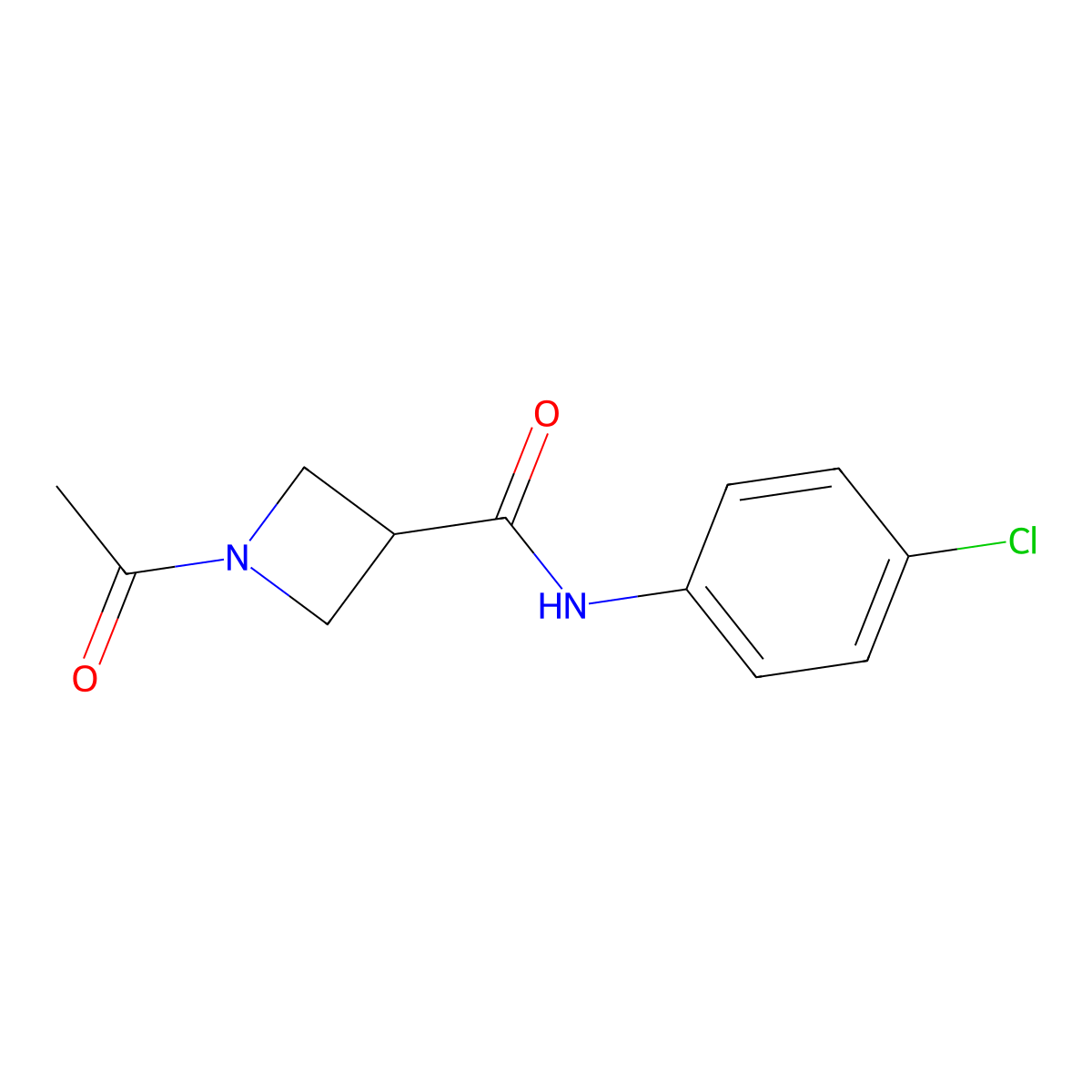 1-acetyl-N-(4-chlorophenyl)azetidine-3-carboxamide molecular structure, CAS 1421514-79-5