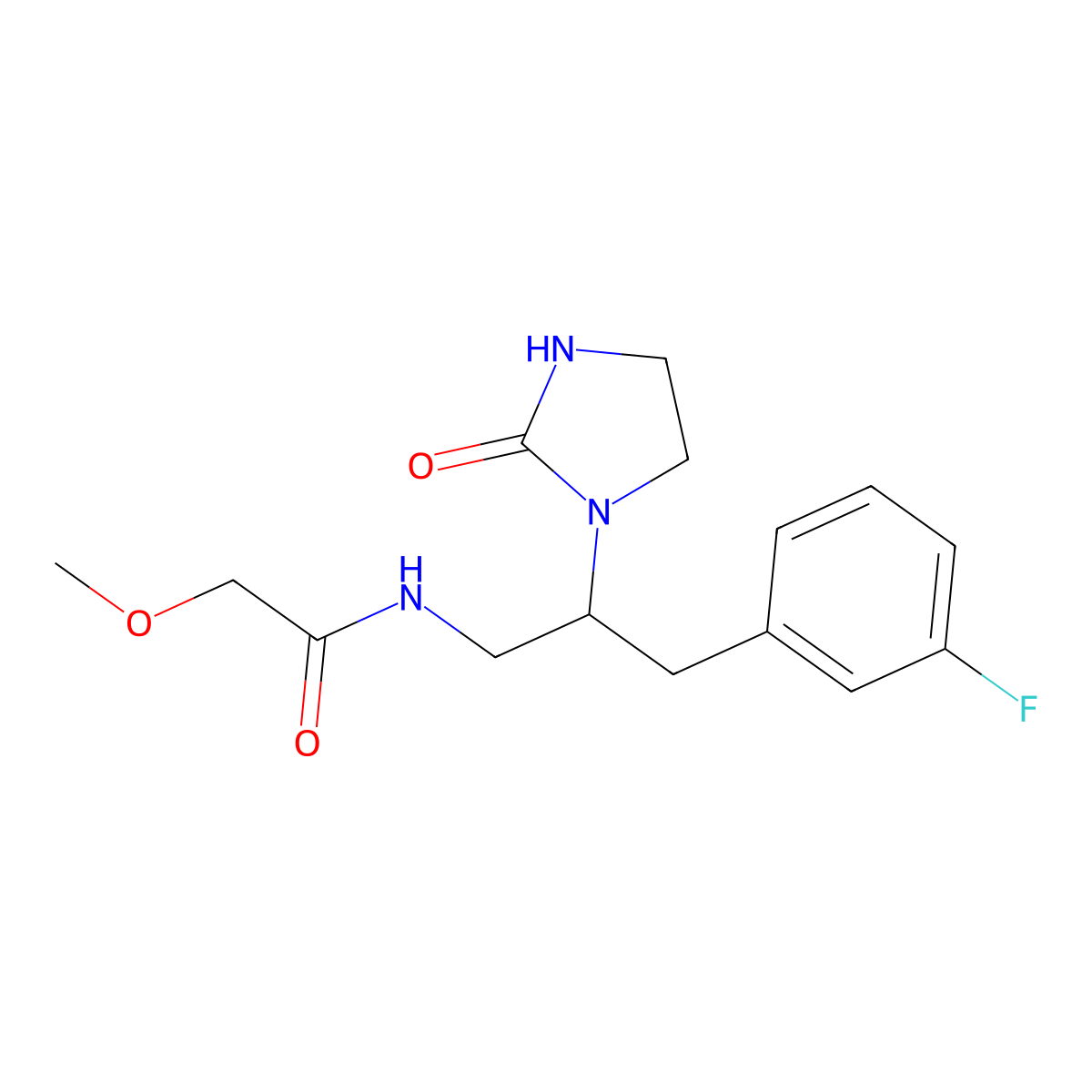 N-[3-(3-Fluorophenyl)-2-(2-oxoimidazolidin-1-YL)propyl]-2-methoxyacetamide molecular structure, CAS 1421515-00-5