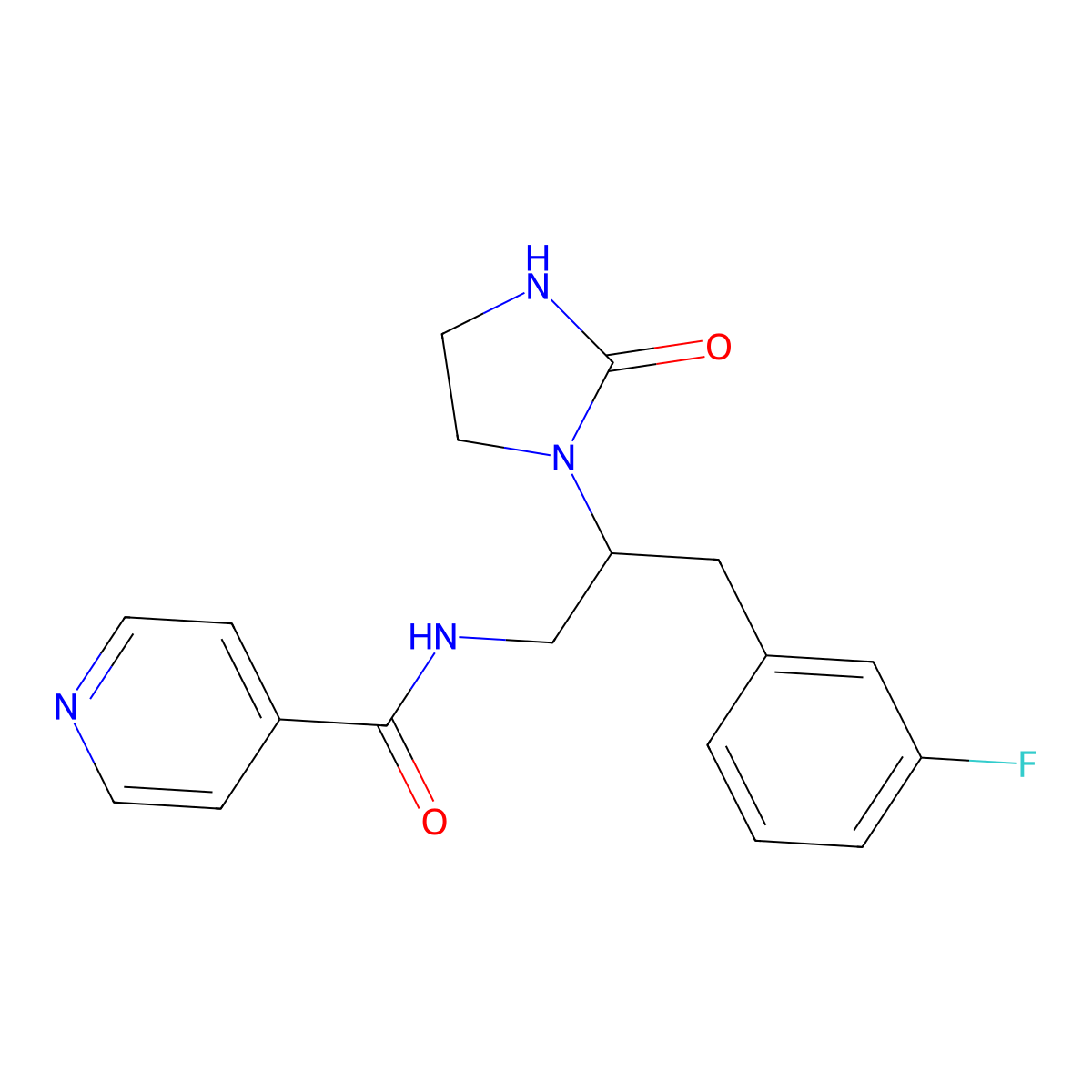 N-(3-(3-fluorophenyl)-2-(2-oxoimidazolidin-1-yl)propyl)isonicotinamide molecular structure, CAS 1421515-11-8