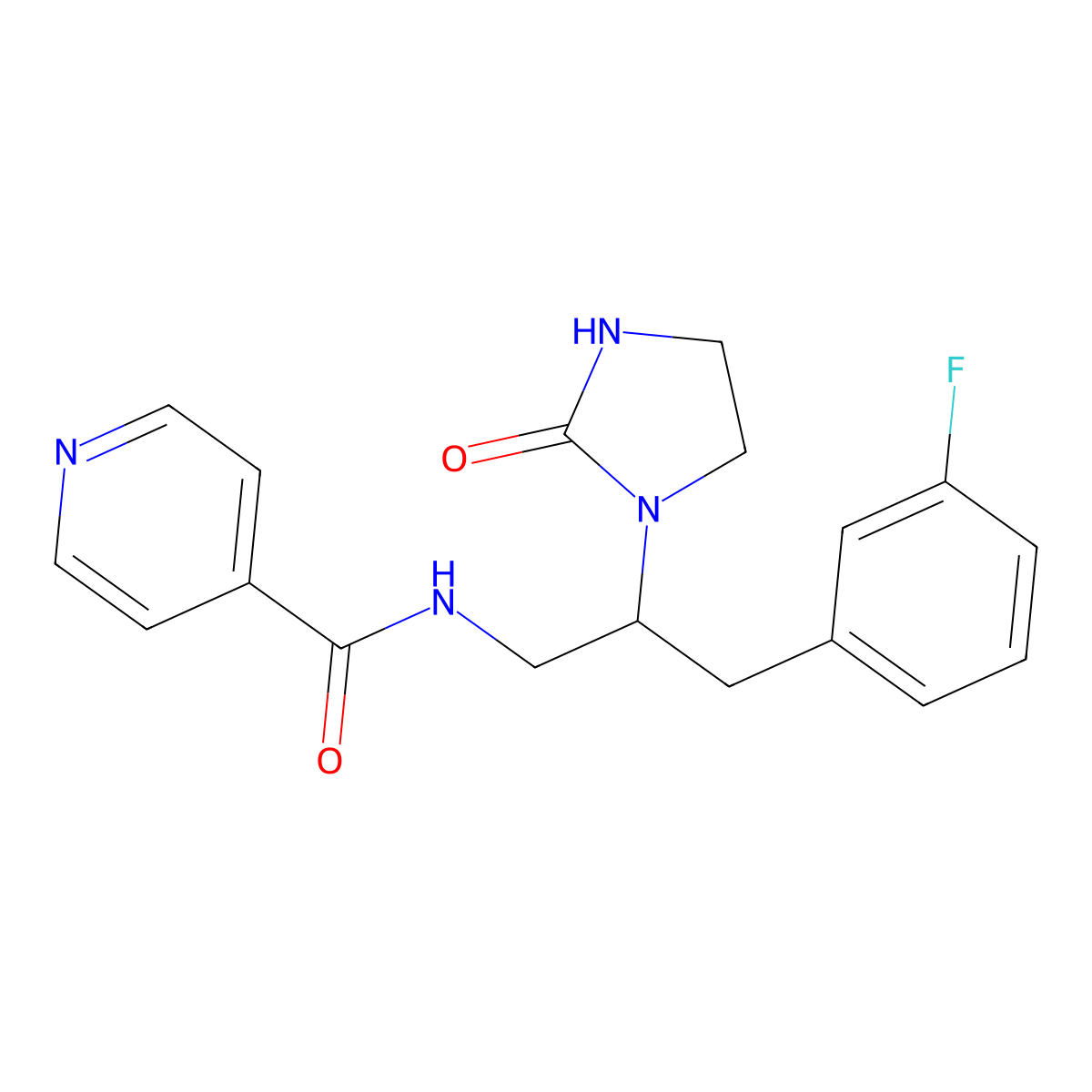 N-(3-(3-fluorophenyl)-2-(2-oxoimidazolidin-1-yl)propyl)isonicotinamide molecular structure, CAS 1421515-11-8