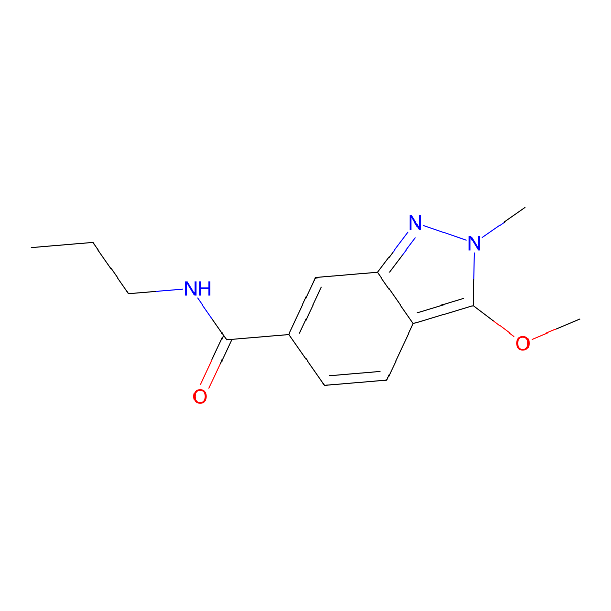 3-methoxy-2-methyl-N-propyl-2H-indazole-6-carboxamide molecular structure, CAS 1421515-28-7