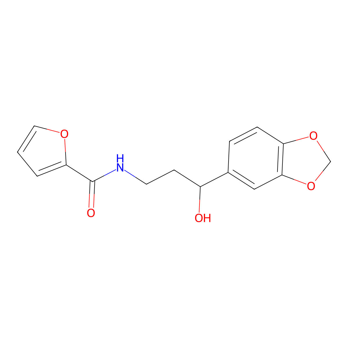 N-(3-(benzo[d][1,3]dioxol-5-yl)-3-hydroxypropyl)furan-2-carboxamide molecular structure, CAS 1421515-34-5