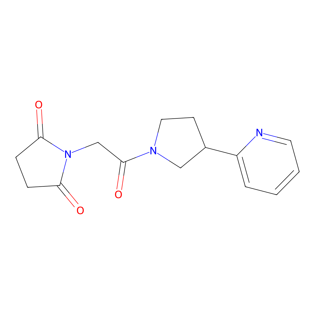 1-{2-Oxo-2-[3-(pyridin-2-YL)pyrrolidin-1-YL]ethyl}pyrrolidine-2,5-dione molecular structure, CAS 1421515-36-7
