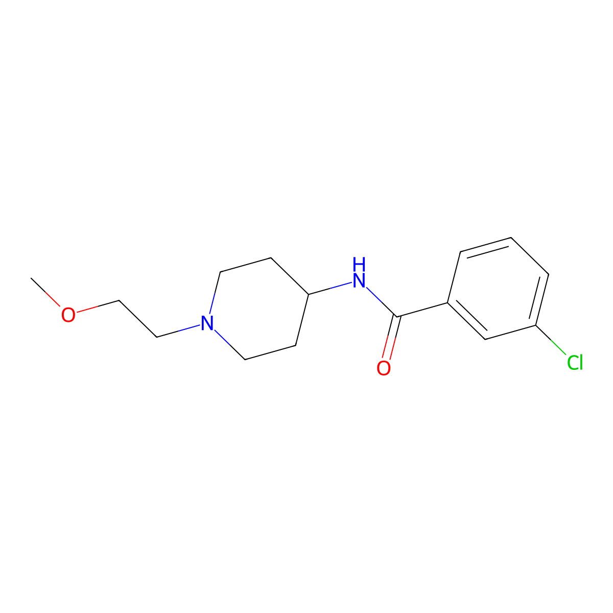 3-Chloro-N-[1-(2-methoxyethyl)piperidin-4-YL]benzamide molecular structure, CAS 1421515-40-3