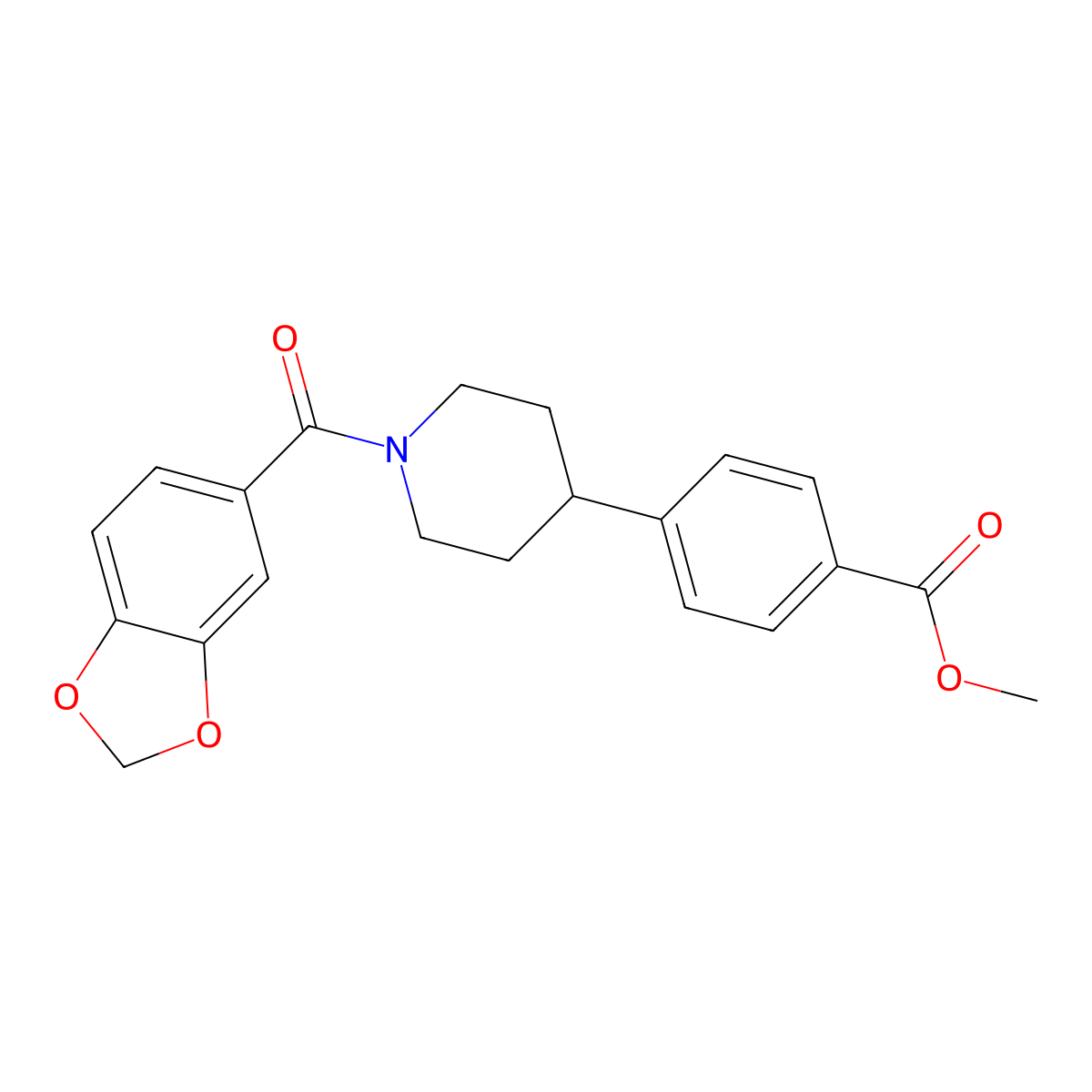 Methyl 4-[1-(2H-1,3-benzodioxole-5-carbonyl)piperidin-4-YL]benzoate molecular structure, CAS 1421515-41-4
