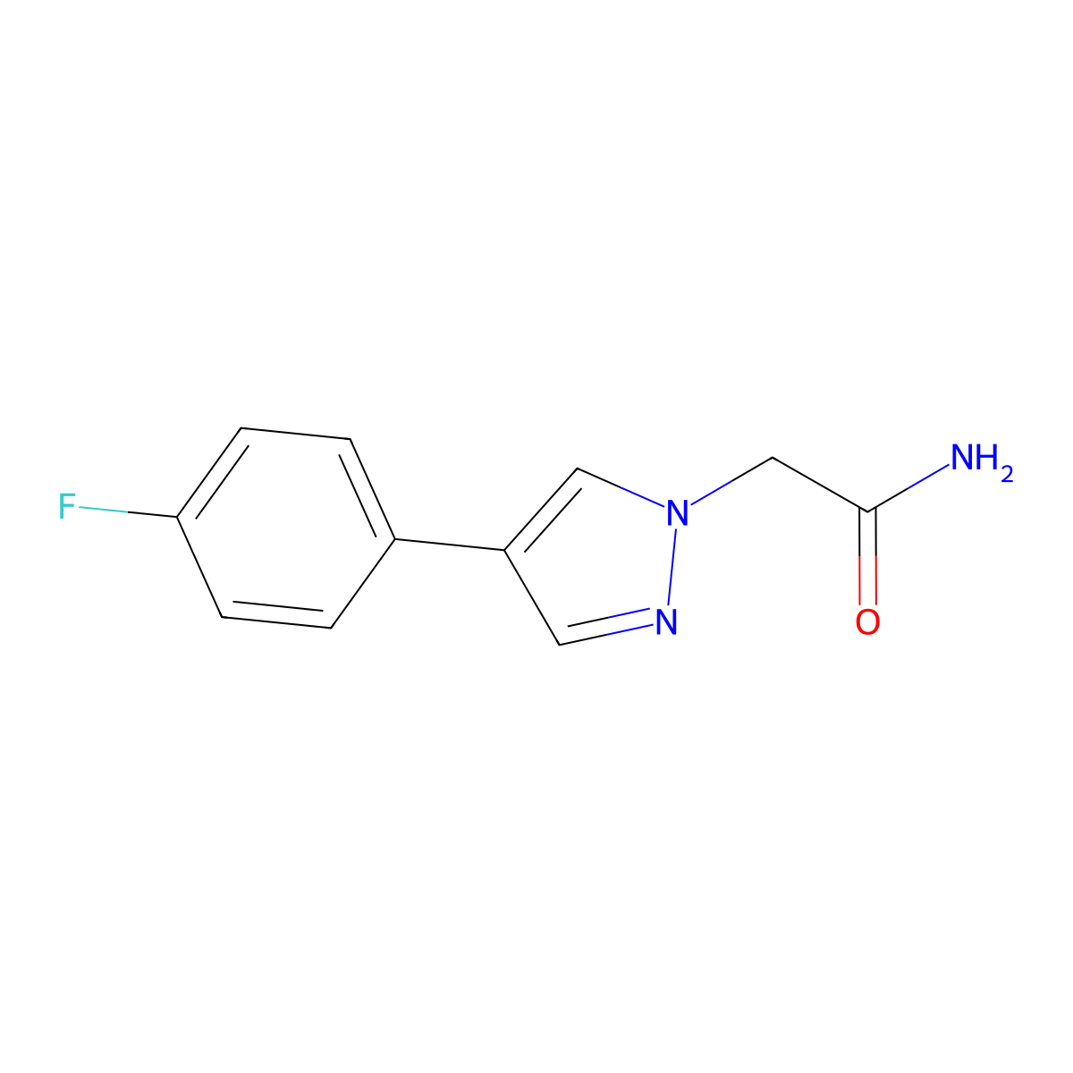 2-(4-(4-fluorophenyl)-1H-pyrazol-1-yl)acetamide molecular structure, CAS 1421515-59-4