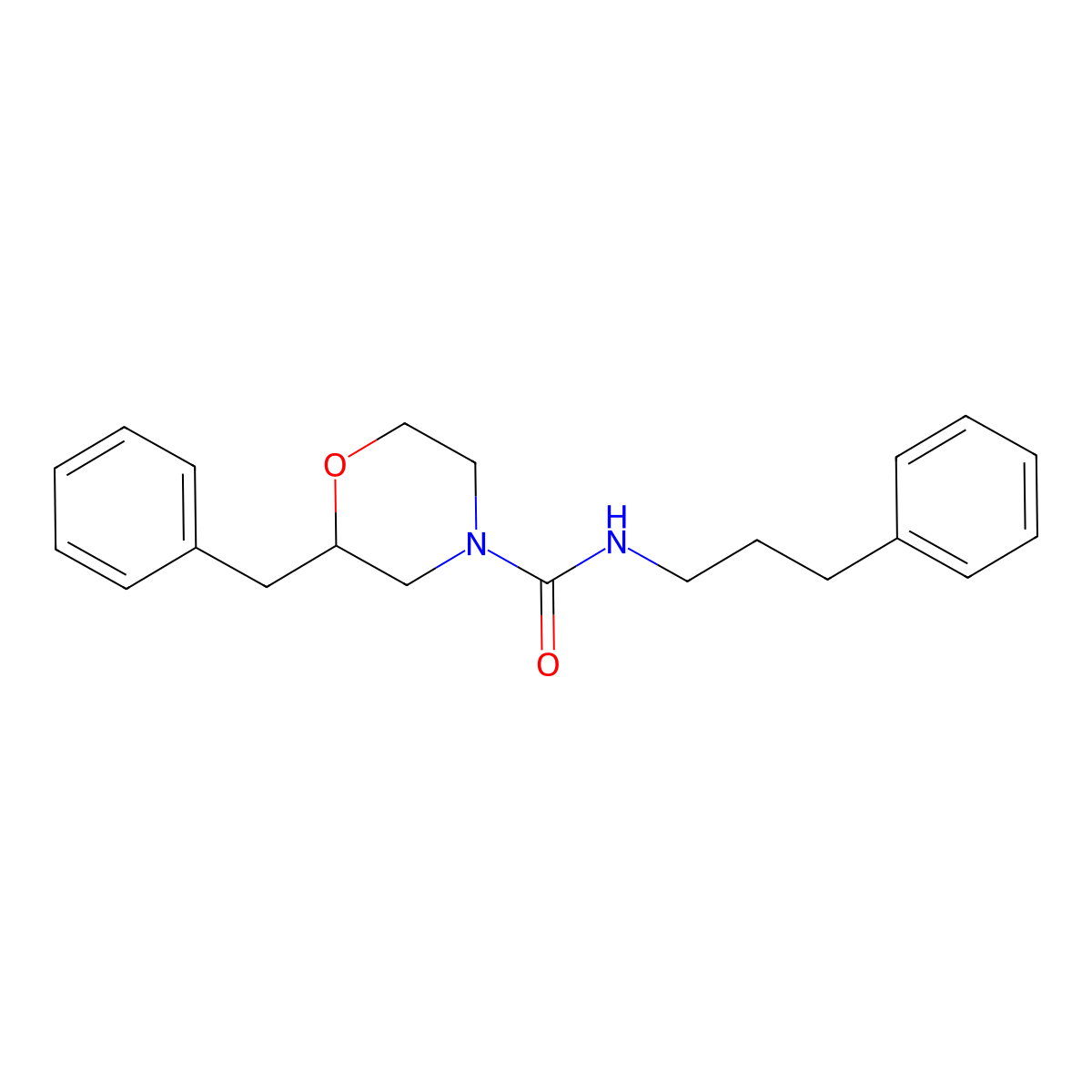 2-benzyl-N-(3-phenylpropyl)morpholine-4-carboxamide molecular structure, CAS 1421515-70-9