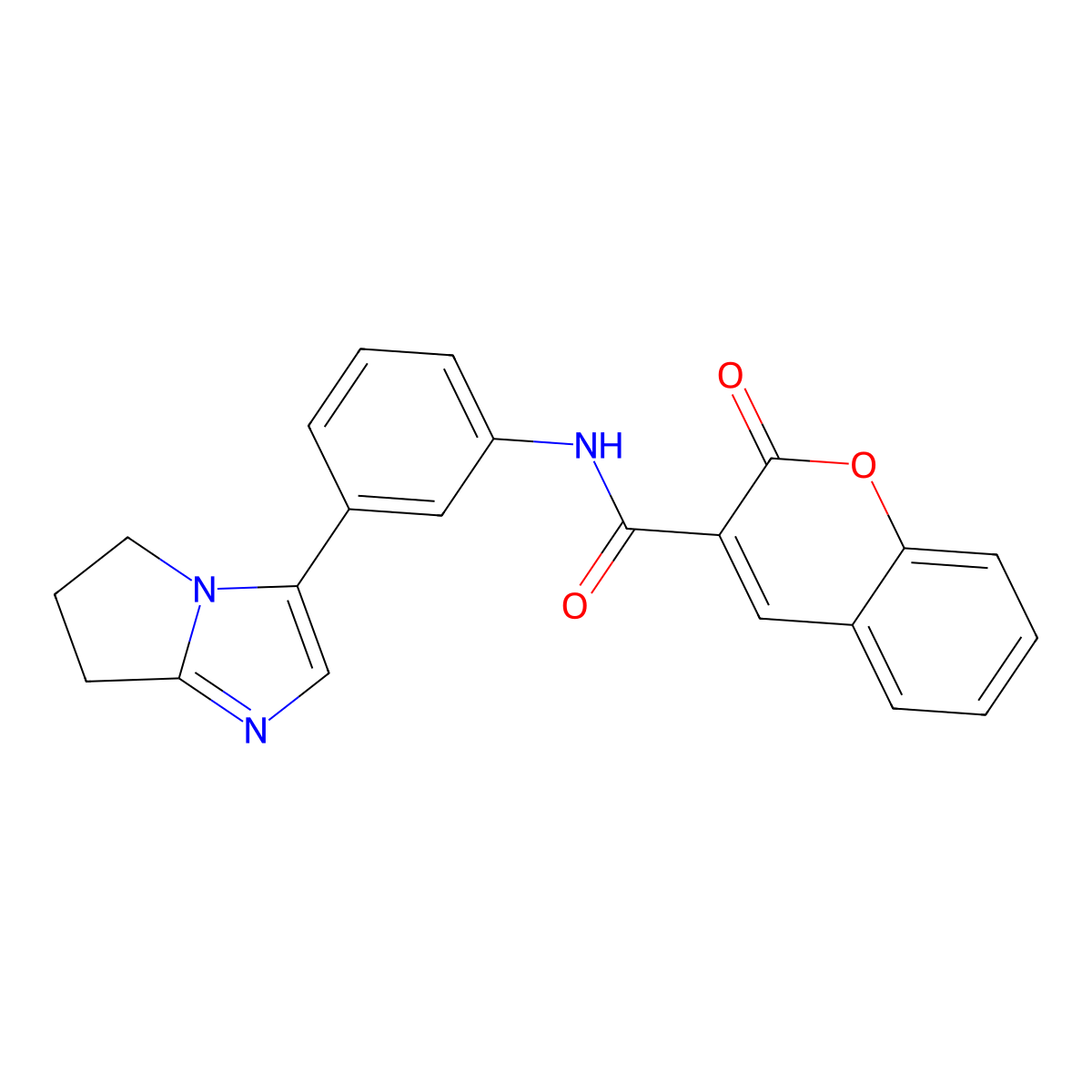 N-(3-(6,7-dihydro-5H-pyrrolo[1,2-a]imidazol-3-yl)phenyl)-2-oxo-2H-chromene-3-carboxamide molecular structure, CAS 1421515-78-7