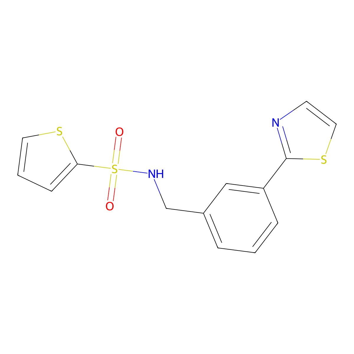 N-(3-(thiazol-2-yl)benzyl)thiophene-2-sulfonamide molecular structure, CAS 1421515-88-9