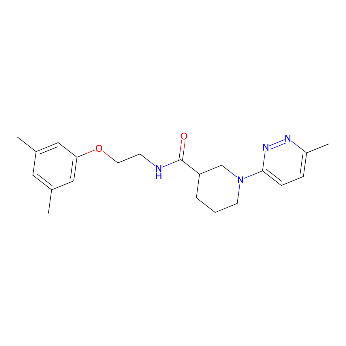 N-[2-(3,5-Dimethylphenoxy)ethyl]-1-(6-methylpyridazin-3-YL)piperidine-3-carboxamide molecular structure, CAS 1421515-91-4