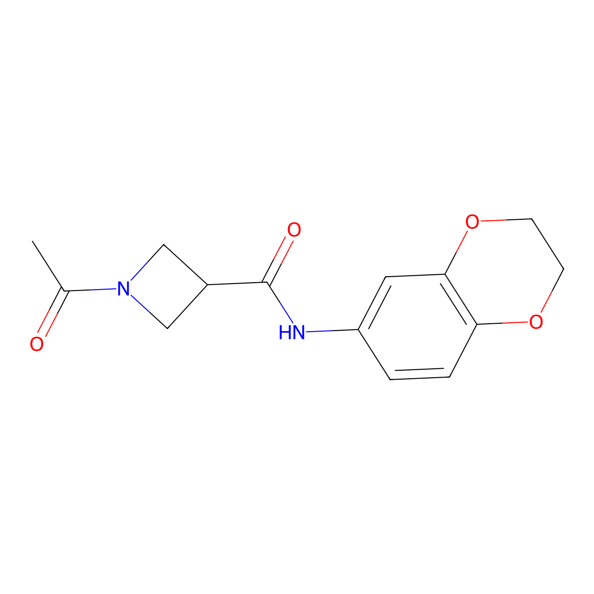 1-Acetyl-N-(2,3-dihydro-1,4-benzodioxin-6-YL)azetidine-3-carboxamide molecular structure, CAS 1421515-92-5