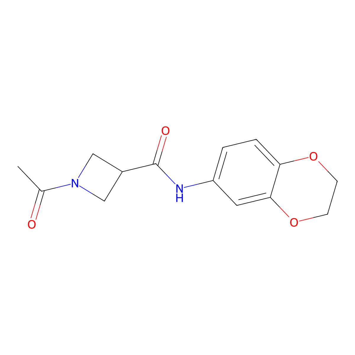 1-Acetyl-N-(2,3-dihydro-1,4-benzodioxin-6-YL)azetidine-3-carboxamide molecular structure, CAS 1421515-92-5