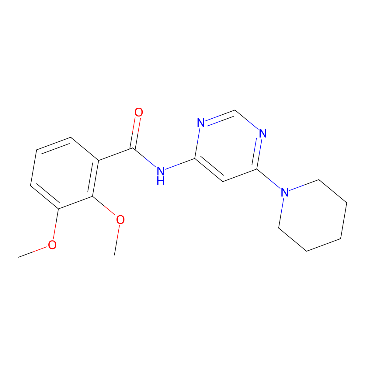 2,3-Dimethoxy-N-[6-(piperidin-1-YL)pyrimidin-4-YL]benzamide molecular structure, CAS 1421516-00-8