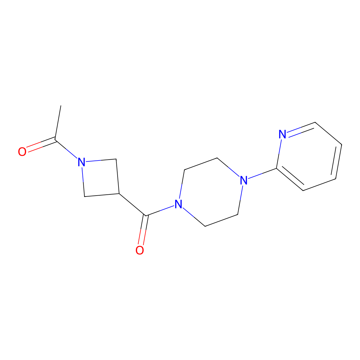 1-(3-(4-(Pyridin-2-yl)piperazine-1-carbonyl)azetidin-1-yl)ethanone molecular structure, CAS 1421516-18-8