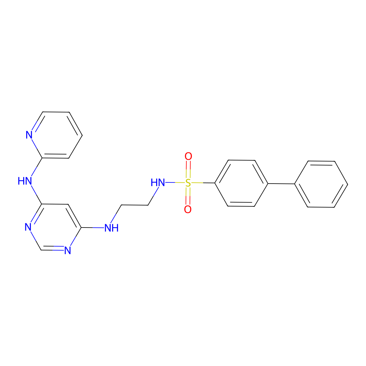 N-(2-((6-(pyridin-2-ylamino)pyrimidin-4-yl)amino)ethyl)-[1,1'-biphenyl]-4-sulfonamide molecular structure, CAS 1421516-42-8