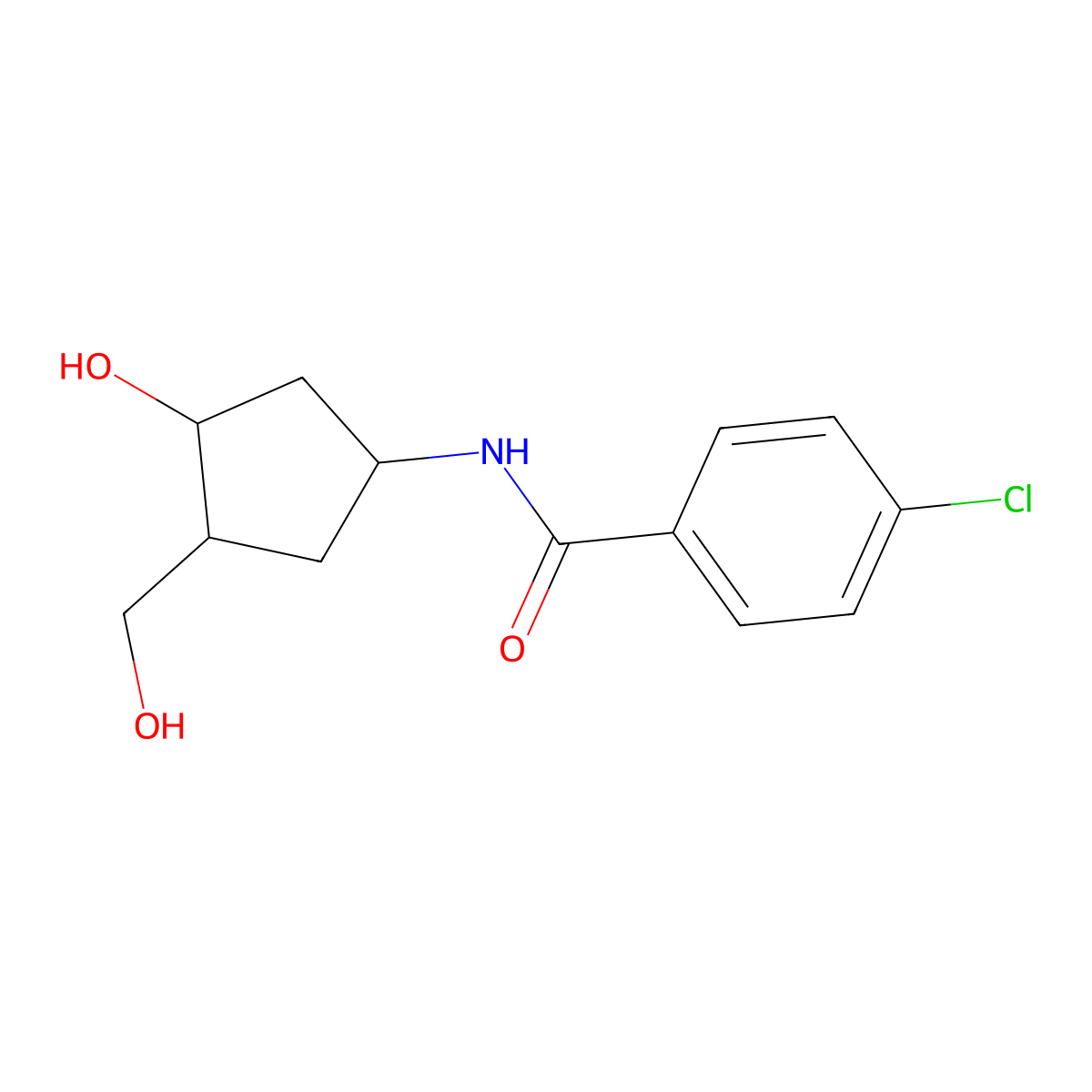 4-Chloro-N-[3-hydroxy-4-(hydroxymethyl)cyclopentyl]benzamide molecular structure, CAS 1421516-48-4