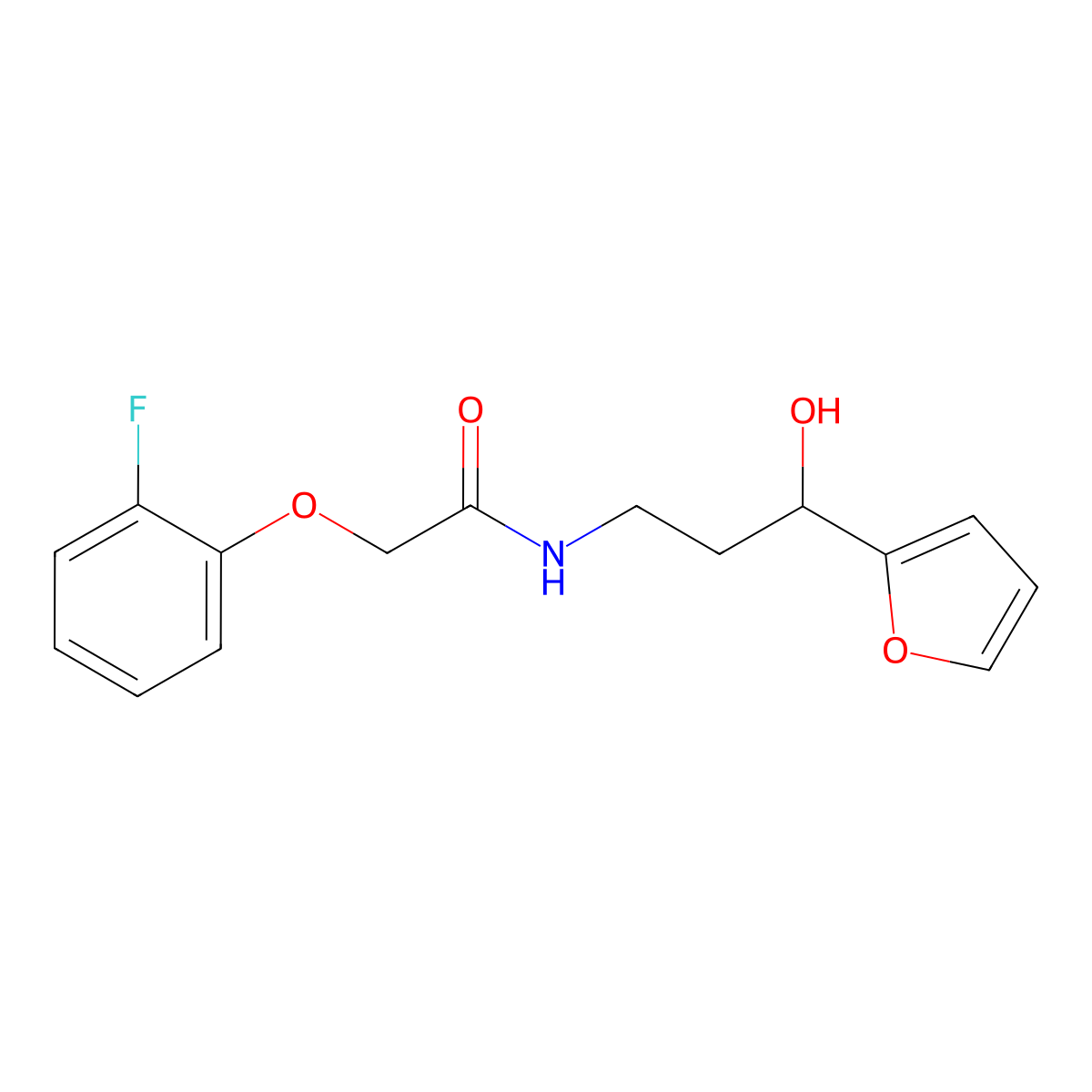 2-(2-Fluorophenoxy)-N-[3-(furan-2-YL)-3-hydroxypropyl]acetamide molecular structure, CAS 1421516-50-8