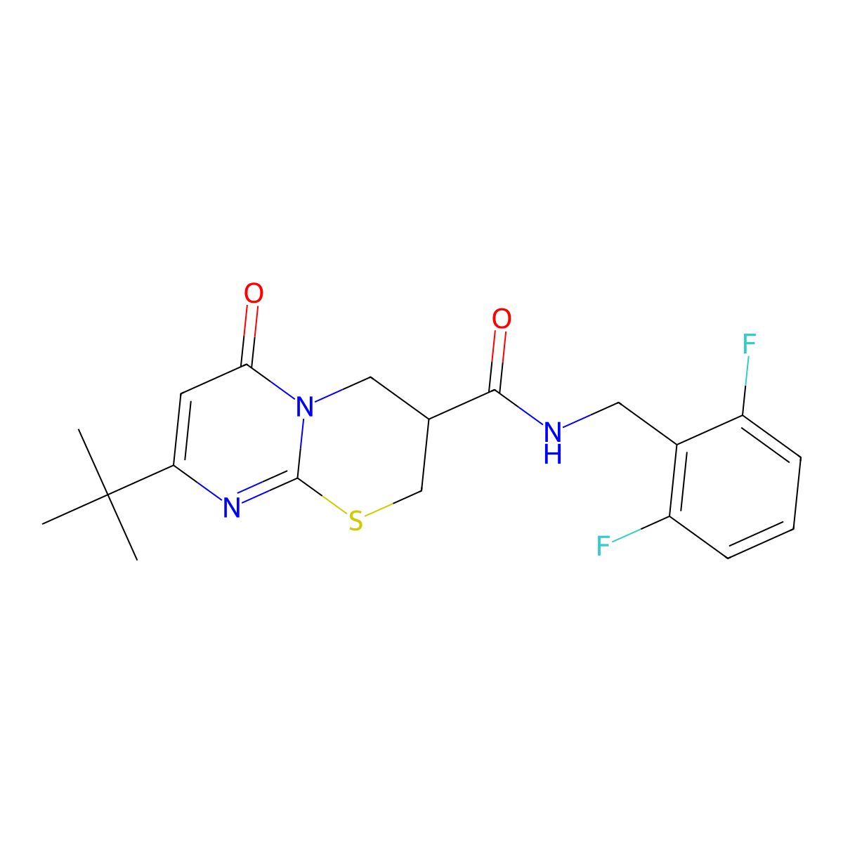 8-(tert-butyl)-N-(2,6-difluorobenzyl)-6-oxo-2,3,4,6-tetrahydropyrimido[2,1-b][1,3]thiazine-3-carboxamide molecular structure, CAS 1421516-57-5