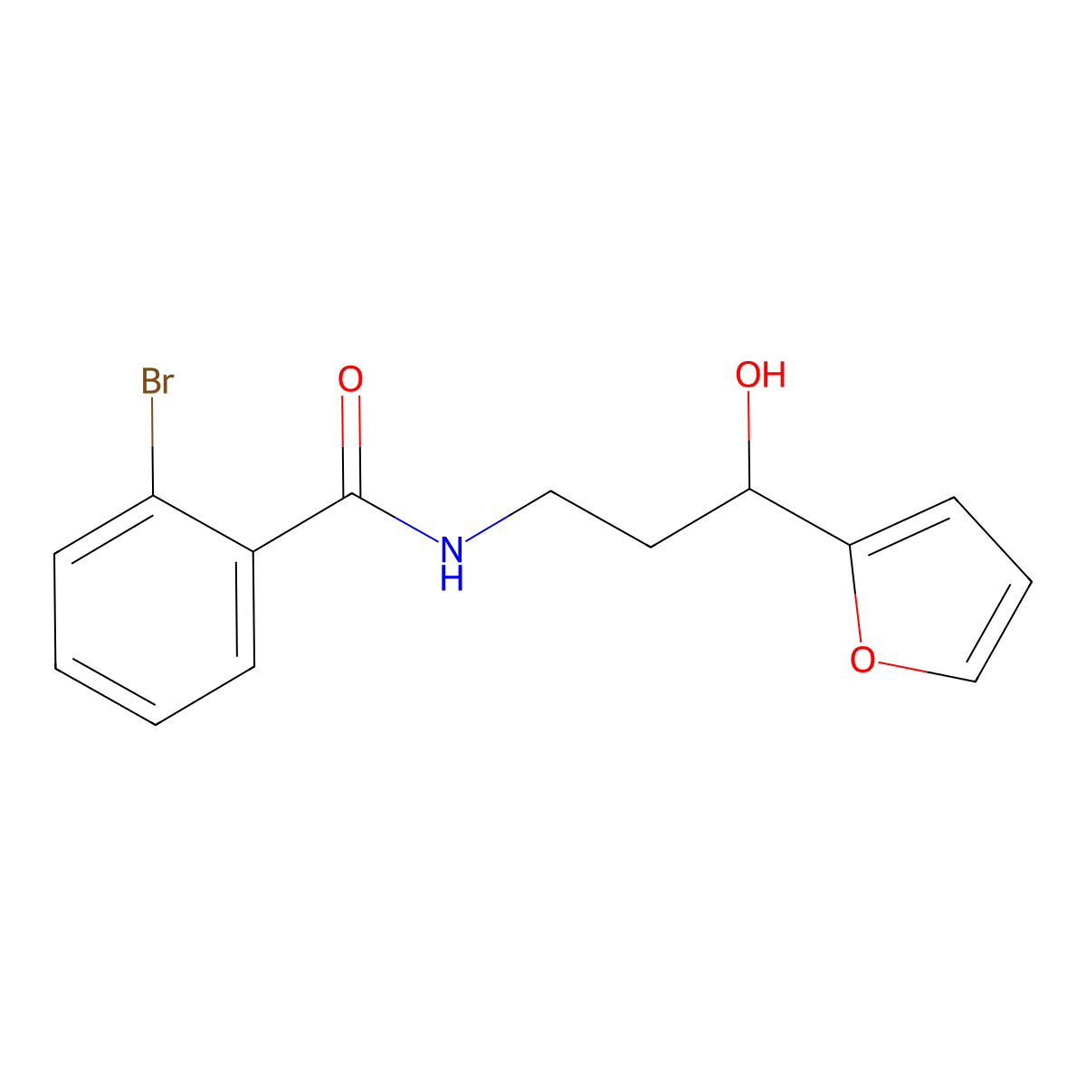 2-Bromo-N-[3-(furan-2-YL)-3-hydroxypropyl]benzamide molecular structure, CAS 1421516-63-3