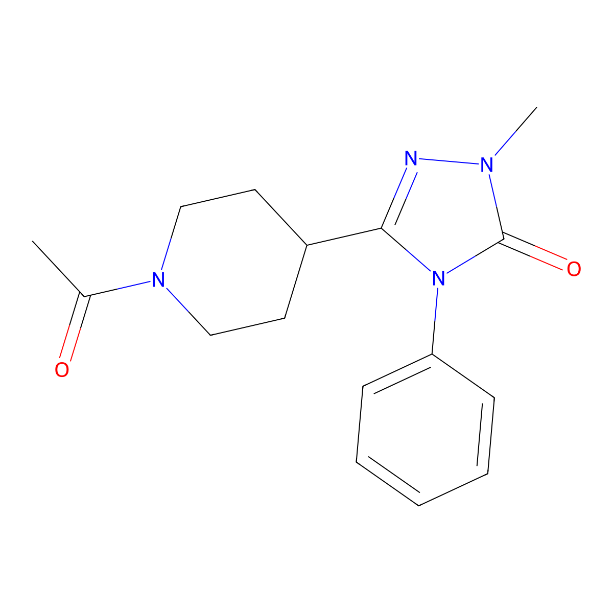 3-(1-acetylpiperidin-4-yl)-1-methyl-4-phenyl-1H-1,2,4-triazol-5(4H)-one molecular structure, CAS 1421516-72-4