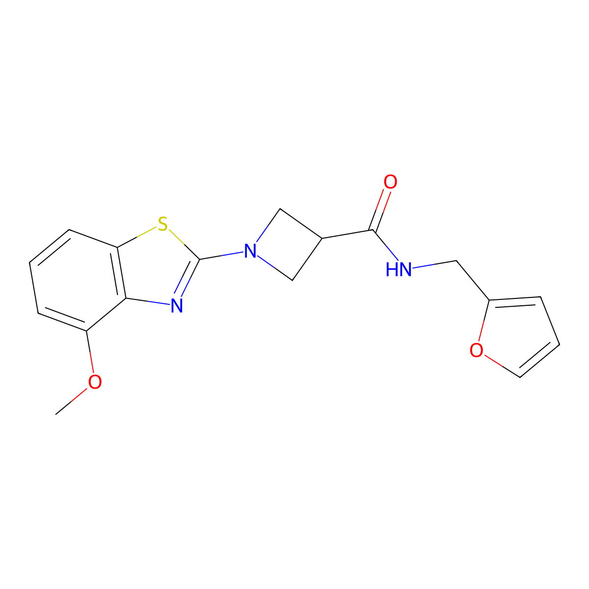 N-(furan-2-ylmethyl)-1-(4-methoxybenzo[d]thiazol-2-yl)azetidine-3-carboxamide molecular structure, CAS 1421516-73-5