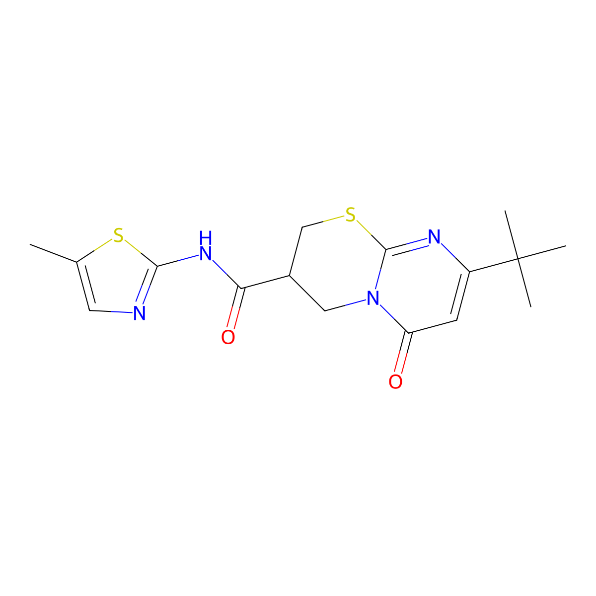 8-(tert-butyl)-N-(5-methylthiazol-2-yl)-6-oxo-2,3,4,6-tetrahydropyrimido[2,1-b][1,3]thiazine-3-carboxamide molecular structure, CAS 1421516-75-7