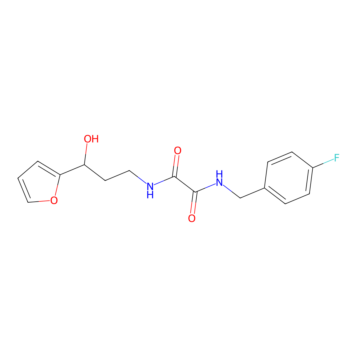 N1-(4-fluorobenzyl)-N2-(3-(furan-2-yl)-3-hydroxypropyl)oxalamide molecular structure, CAS 1421516-83-7