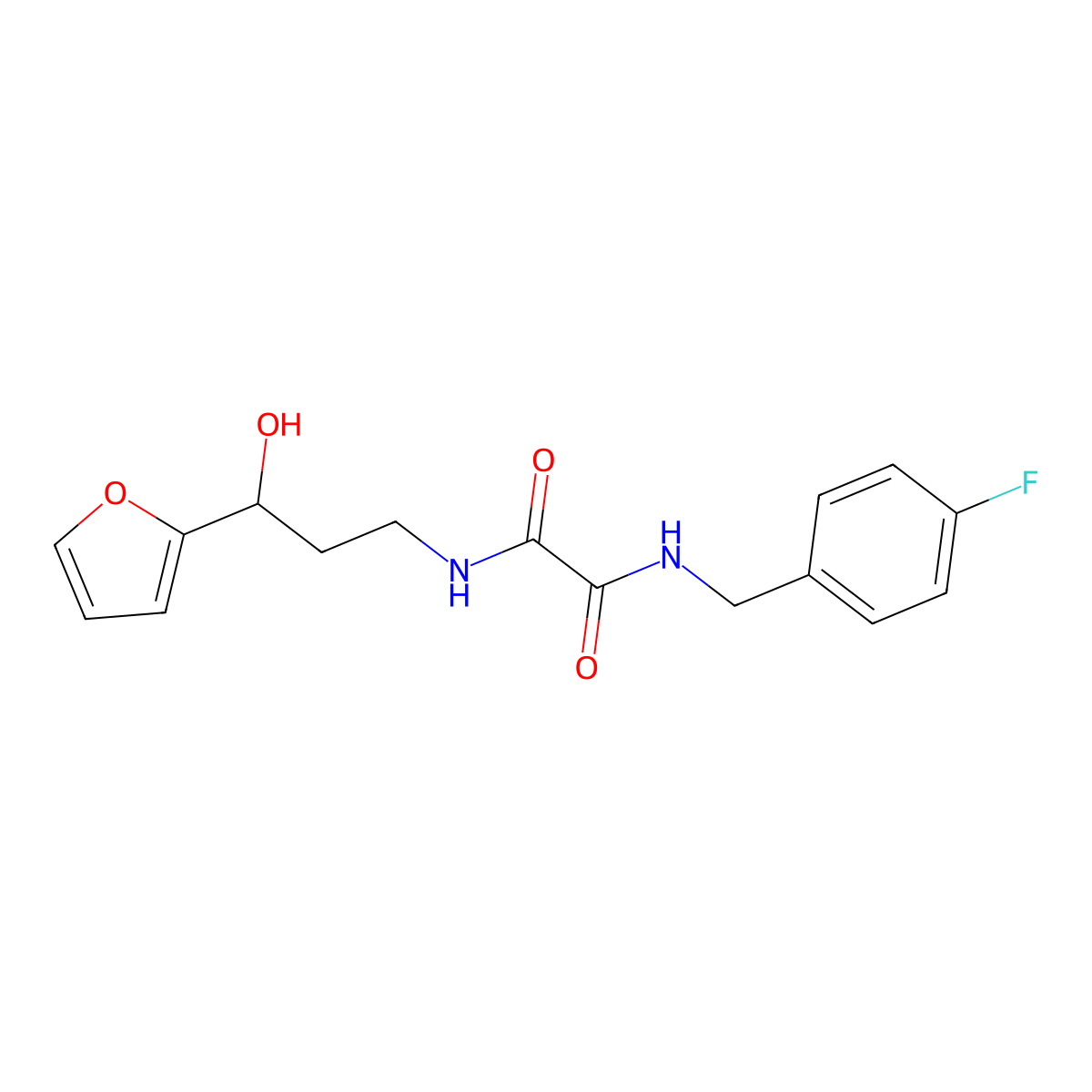 N1-(4-fluorobenzyl)-N2-(3-(furan-2-yl)-3-hydroxypropyl)oxalamide molecular structure, CAS 1421516-83-7