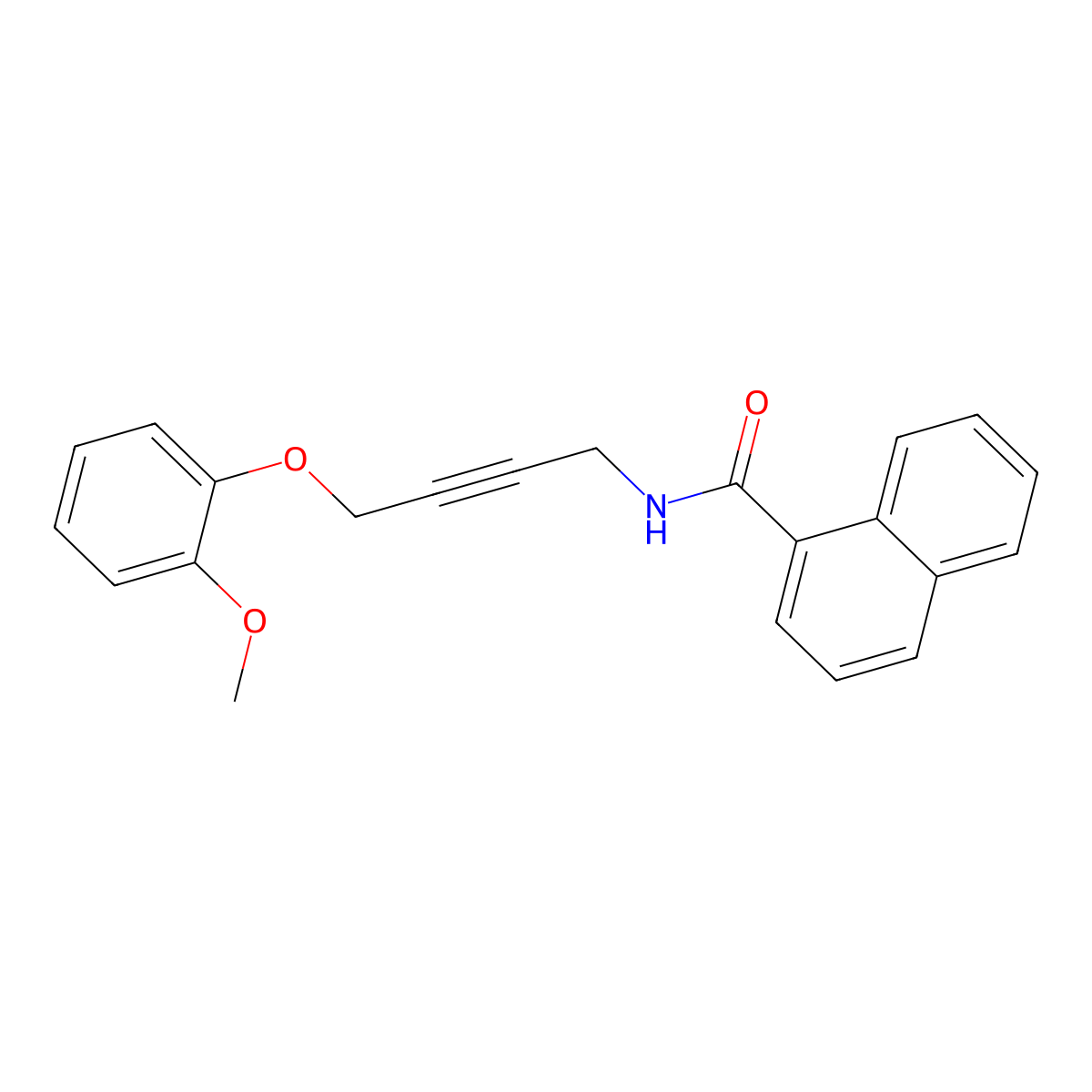 N-(4-(2-methoxyphenoxy)but-2-yn-1-yl)-1-naphthamide molecular structure, CAS 1421517-04-5
