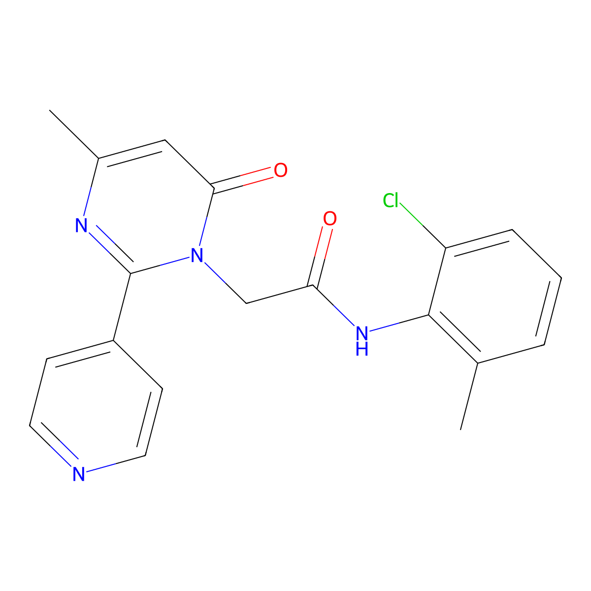 N-(2-chloro-6-methylphenyl)-2-(4-methyl-6-oxo-2-(pyridin-4-yl)pyrimidin-1(6H)-yl)acetamide molecular structure, CAS 1421517-25-0