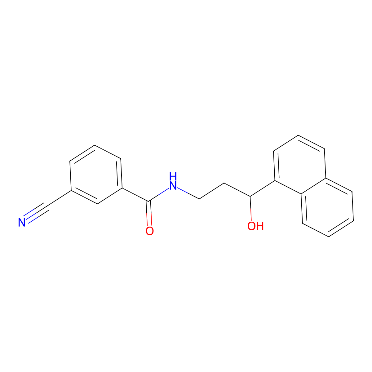3-Cyano-N-[3-hydroxy-3-(naphthalen-1-YL)propyl]benzamide molecular structure, CAS 1421517-29-4