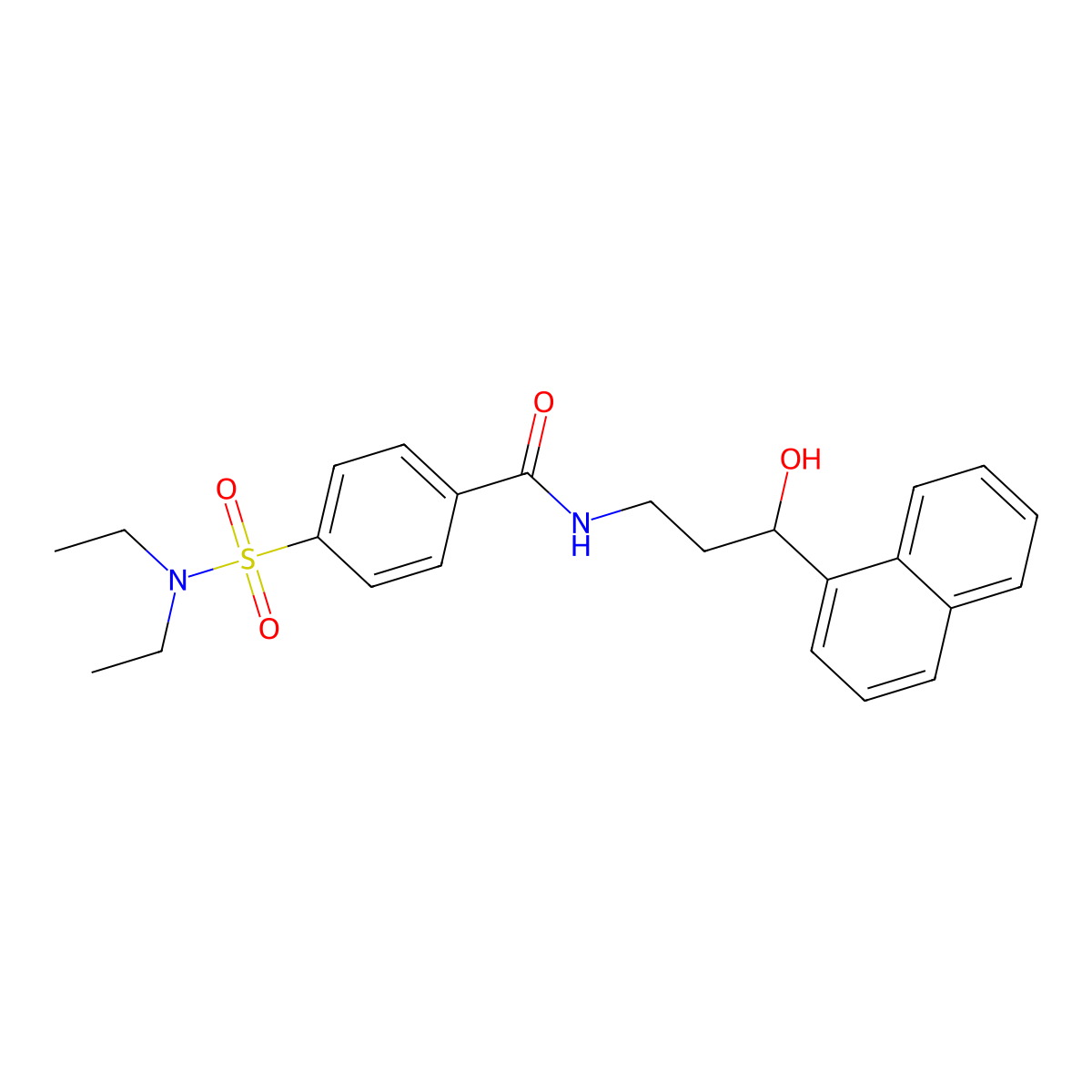4-(N,N-diethylsulfamoyl)-N-(3-hydroxy-3-(naphthalen-1-yl)propyl)benzamide molecular structure, CAS 1421517-31-8