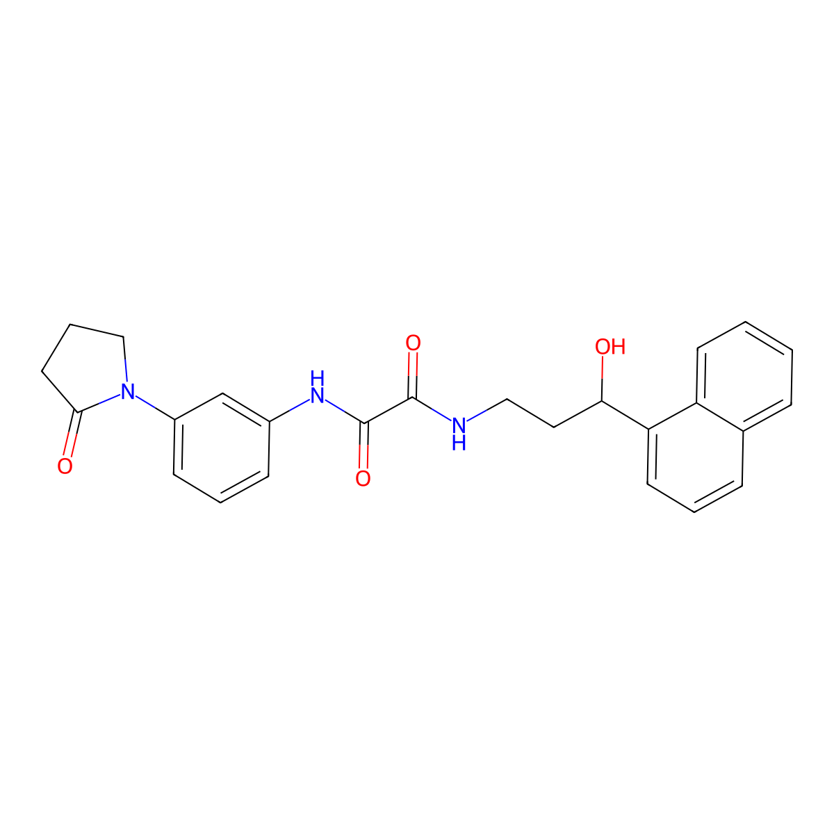 N1-(3-hydroxy-3-(naphthalen-1-yl)propyl)-N2-(3-(2-oxopyrrolidin-1-yl)phenyl)oxalamide molecular structure, CAS 1421517-34-1
