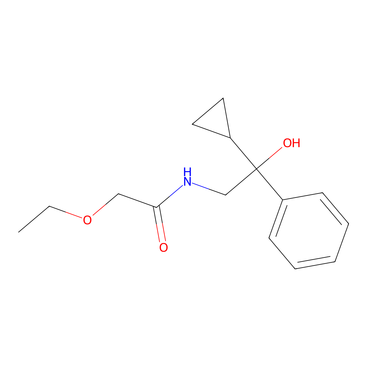 N-(2-cyclopropyl-2-hydroxy-2-phenylethyl)-2-ethoxyacetamide molecular structure, CAS 1421517-41-0