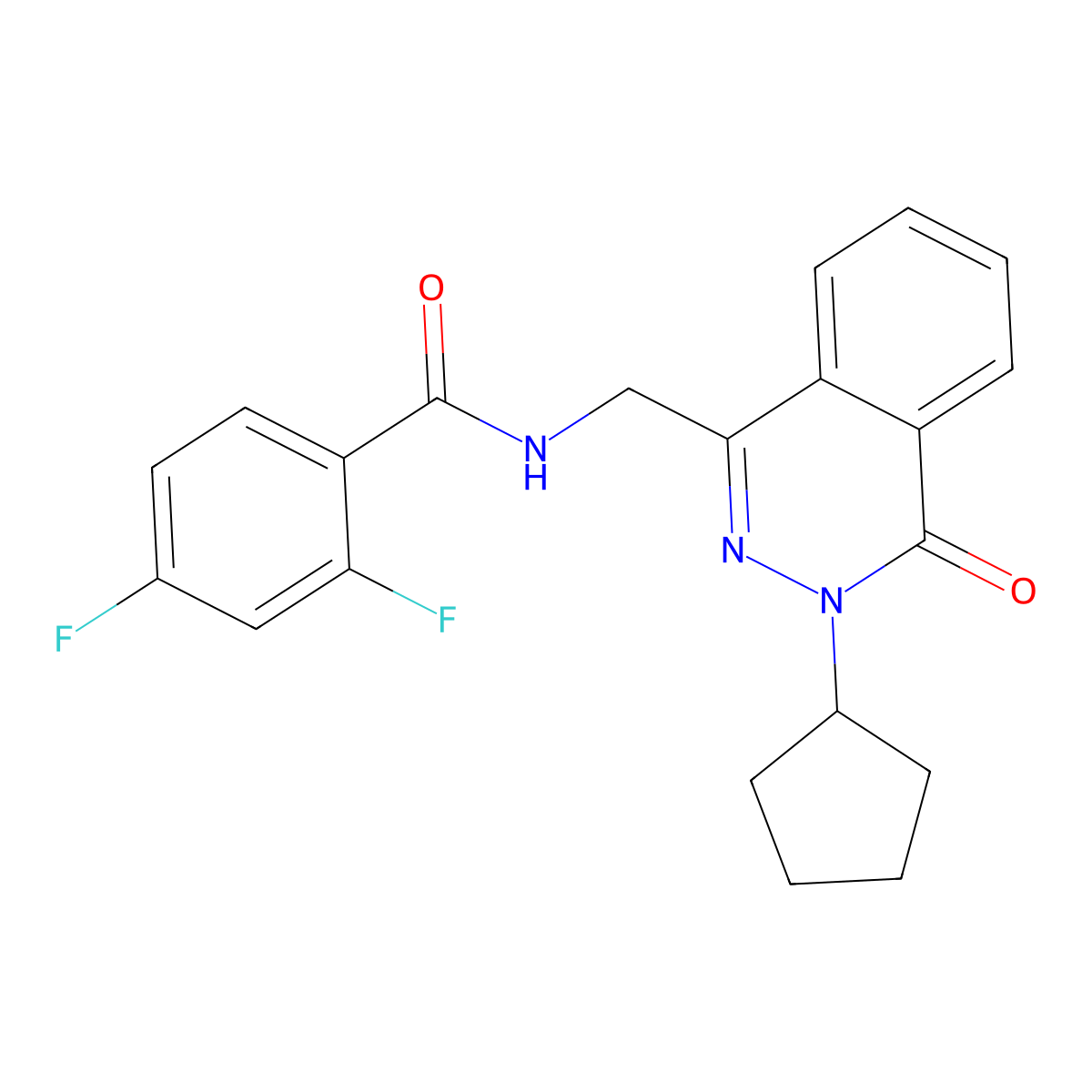 N-[(3-cyclopentyl-4-oxo-3,4-dihydrophthalazin-1-yl)methyl]-2,4-difluorobenzamide molecular structure, CAS 1421517-47-6