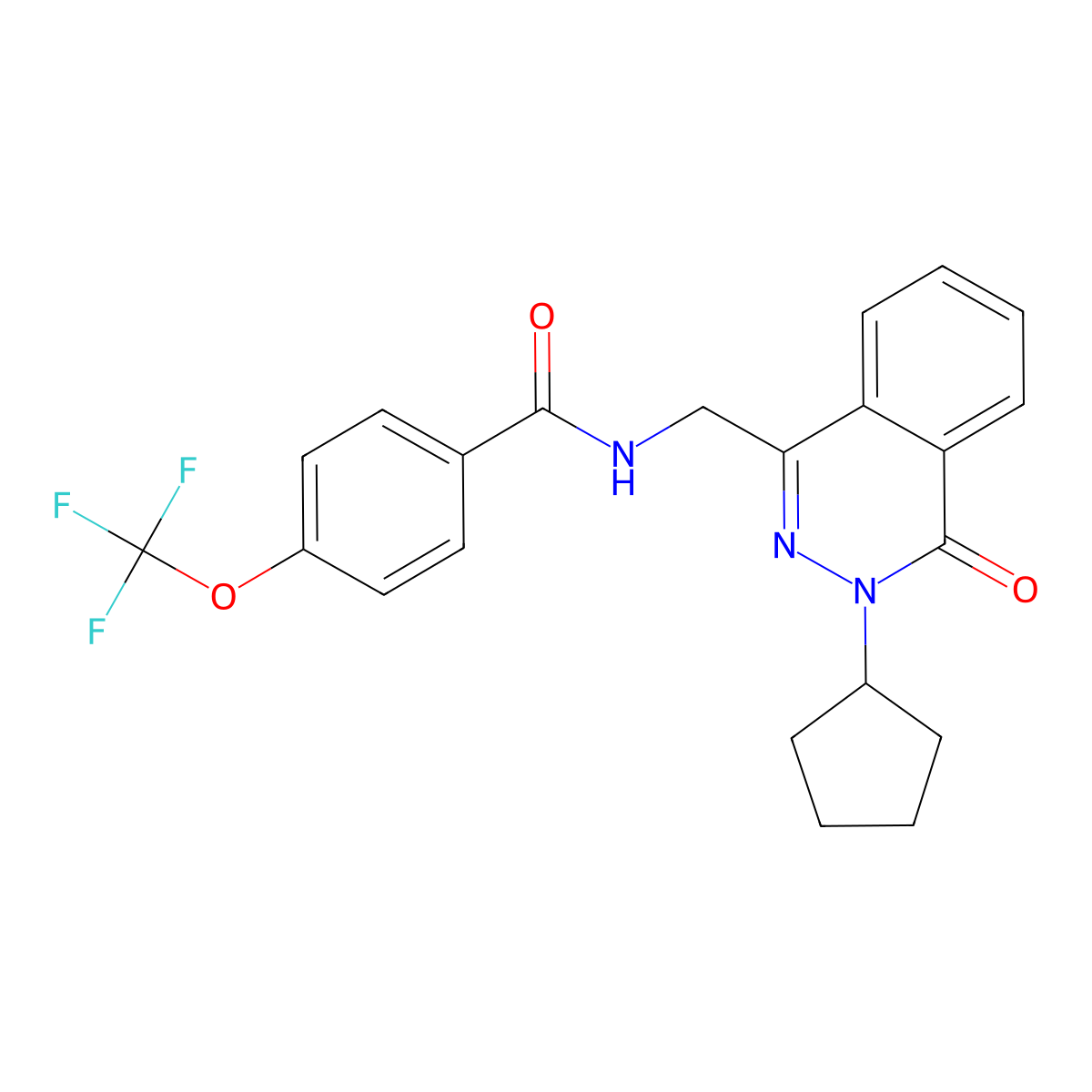N-((3-cyclopentyl-4-oxo-3,4-dihydrophthalazin-1-yl)methyl)-4-(trifluoromethoxy)benzamide molecular structure, CAS 1421517-48-7