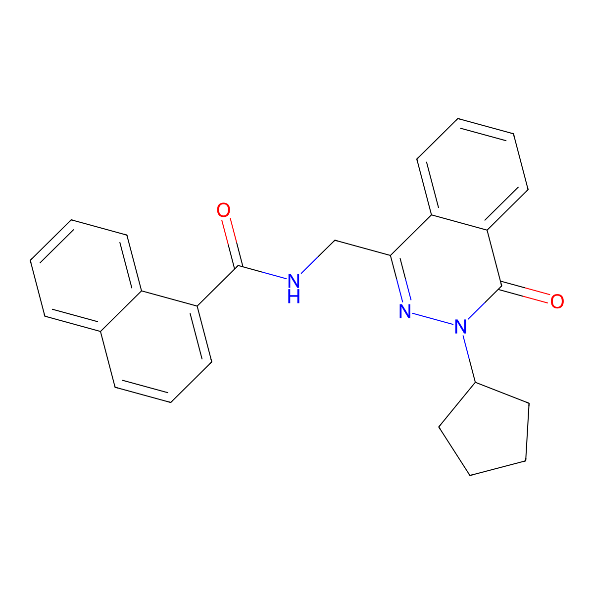N-((3-cyclopentyl-4-oxo-3,4-dihydrophthalazin-1-yl)methyl)-1-naphthamide molecular structure, CAS 1421517-51-2